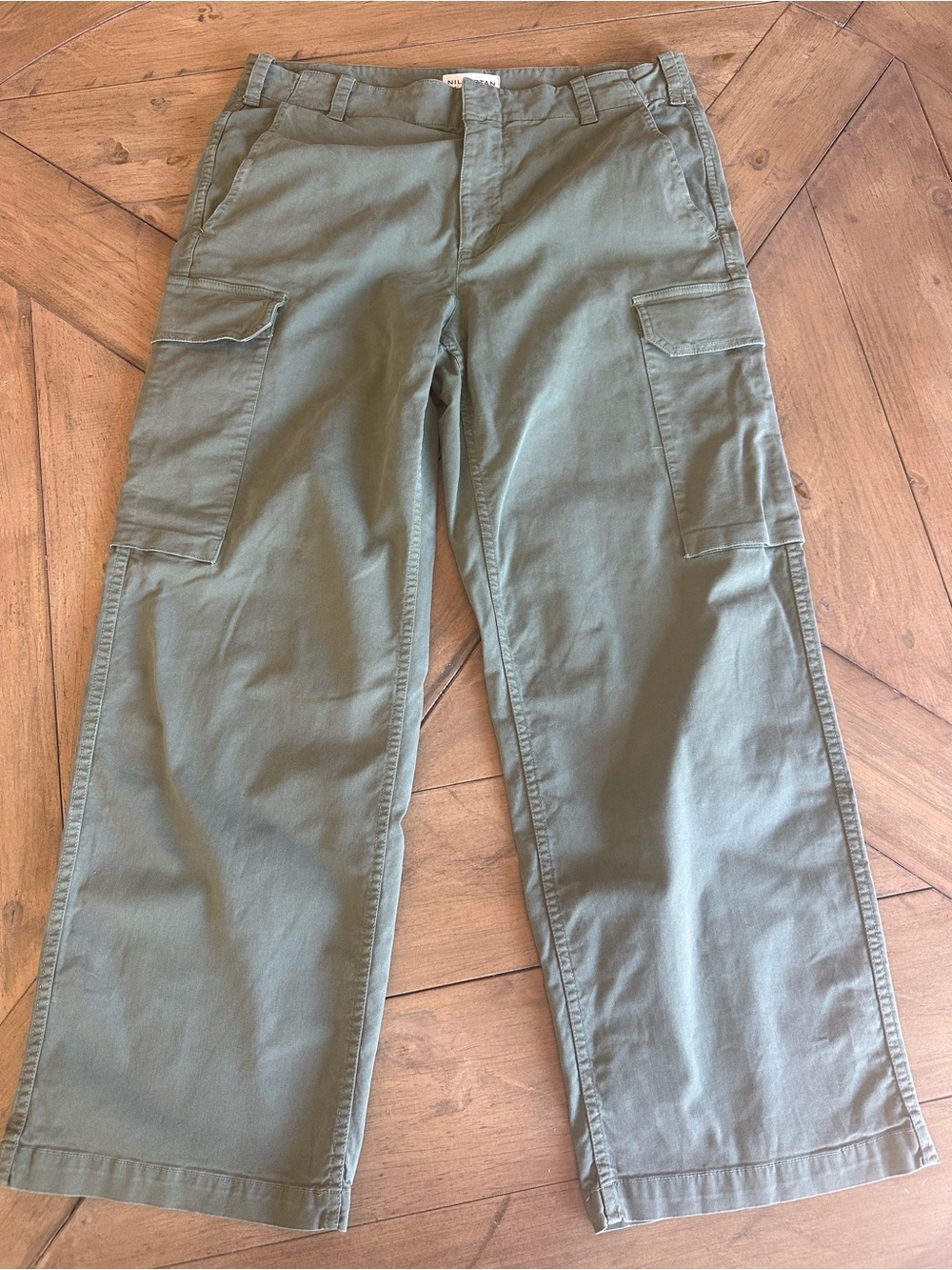 Nili Lotan Cargo Pants Olive/Army Green Utility Pockets Relaxed Fit Womens 10
